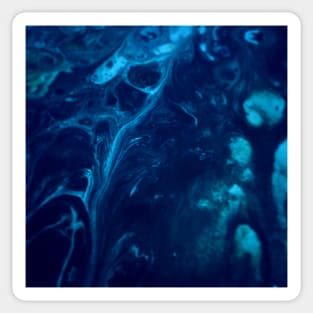 Blue Acrylic Fluid Art Lots of Cells Sticker